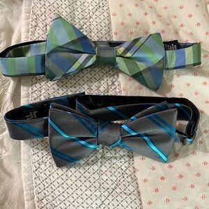 2 Blue & Green Bow Ties